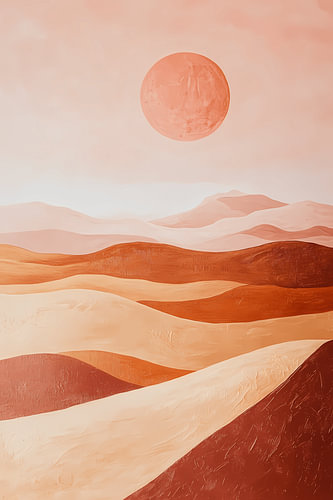 Terracotta Desert: A Minimalist Landscape