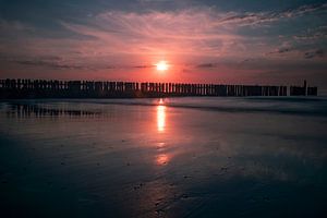 Zeeland, Sonnenuntergang bei Westkapelle