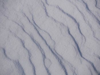 Surface neigeuse avec structures dues à la neige soufflée