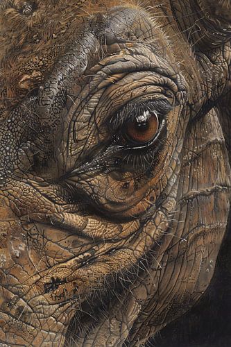 Realistisch schilderij van een dierenoog