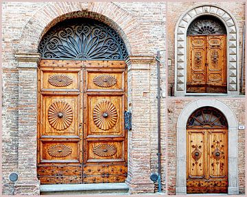 Trio of Old Wooden Doors Citta della Pieve by Dorothy Berry-Lound