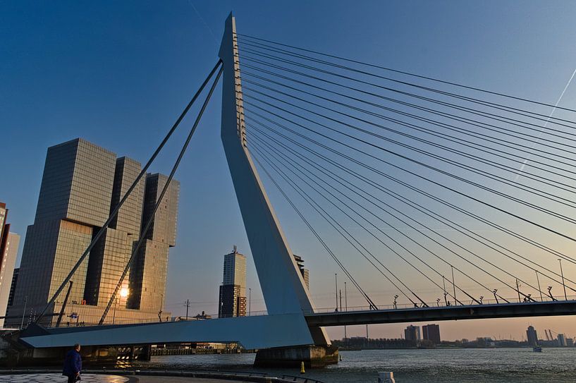 Erasmusbrug Rotterdam vanaf de maaskade von Sebastiaan van Hattum