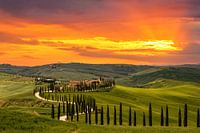 Zonsondergang in Toscane
