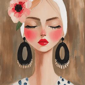 Modernes Porträt in sanften Tönen von Carla Van Iersel