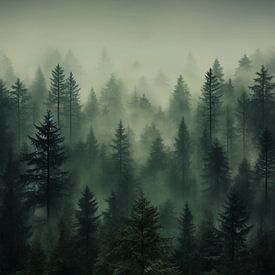 misty forest by haroulita