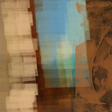 Turin. Abstract cityscape in warm brown, terra and blue. by Dina Dankers