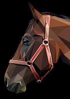 Brown Horse Head Seitenansicht Low Poly Abstract