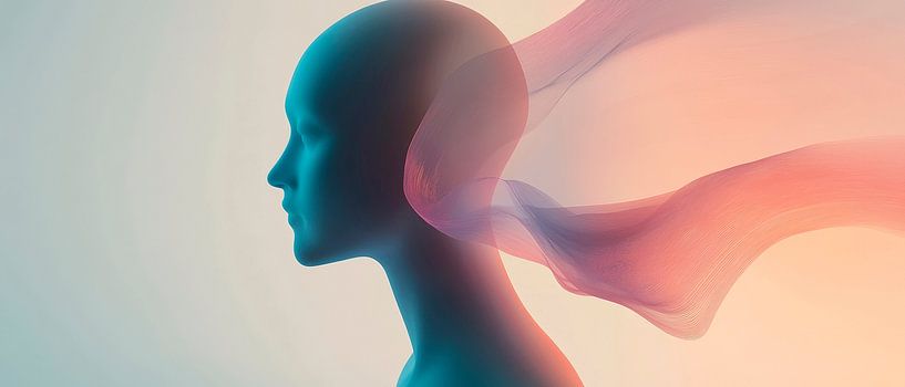 Kreativer Kopf mit fließender Aura von Poster Art Shop