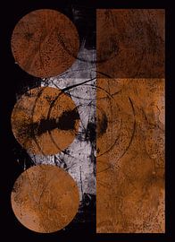 Formes et lignes abstraites dans des couleurs chaudes et rouillées. 2 sur Dina Dankers