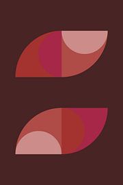 Abstrakte geometrische Kunst im Retro-Stil in rosa, terra, braun Nr. 1_1 von Dina Dankers
