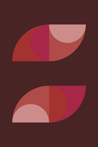 Art géométrique abstrait de style rétro en rose, terra, marron no. 1_1