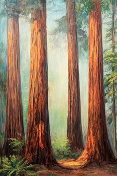 Giant sequoias in the fog by Poster Art Shop