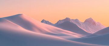 Zacht sneeuwlandschap bij schemering van Poster Art Shop