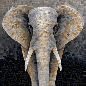 Porträt eines Elefanten in Mosaik