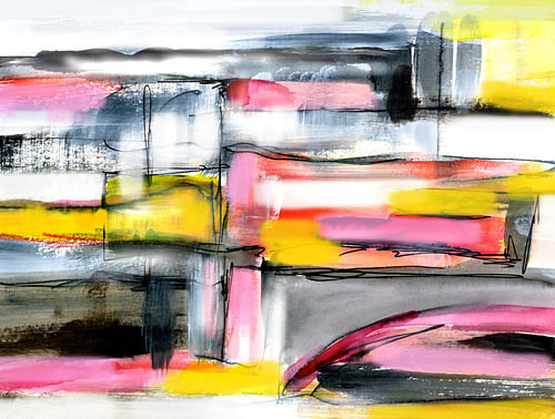 abstrakte geometrische Art Rot Schwarz