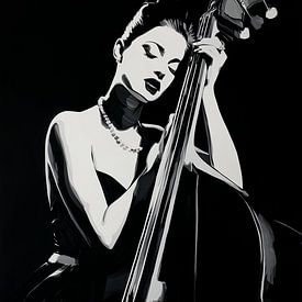 Cellist in Black and White by Lauren Wilde