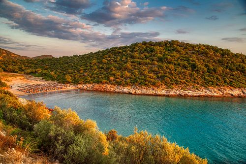 Sunset at Atspas beach, Thassos island