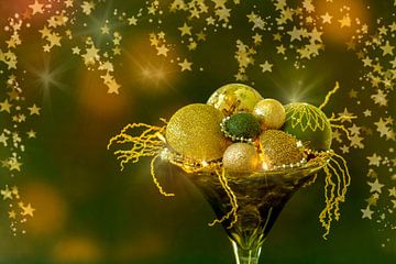 Kerststilleven in het groen.