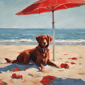 dog by the sea by Yvonne Blokland