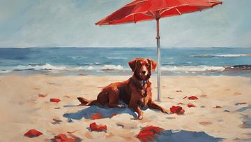 dog by the sea by Yvonne Blokland