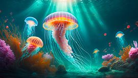 Jellyfish in the sea