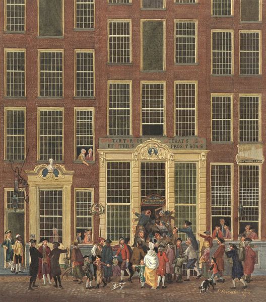 Die Buchhandlung und Lotterie-Agentur von Jan de Groot in der Kalverstraat in Amsterdam, Isaac Ouwat von Meesterlijcke Meesters