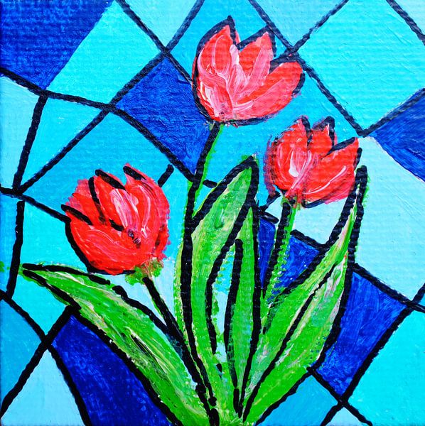 Rode Tulpen van Angelique van 't Riet
