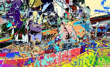 Kleurijke maritieme kunst.