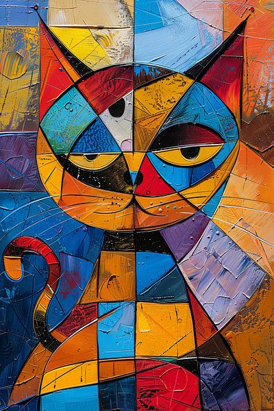 Kubistische Katze von Poster Art Shop