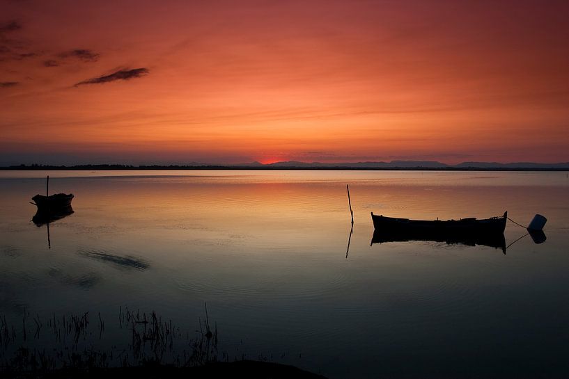 Sonnenuntergang am See von Marcel van der Voet
