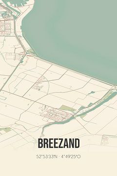 Vintage landkaart van Breezand (Noord-Holland) van Rezona