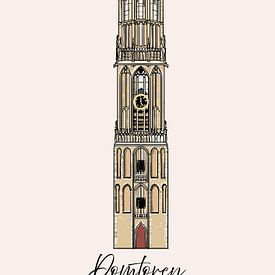 illustratie van de Domtoren in Utrecht van Debbie van Eck