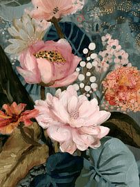 Romantische Blumen blühen