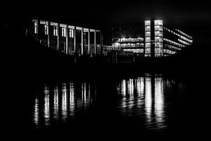 Minimalistisch Aalst Stadsgezicht Nacht Reflecties