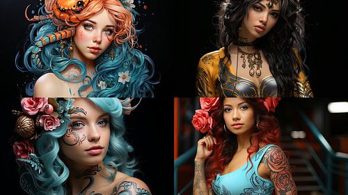 collage fantasievrouw