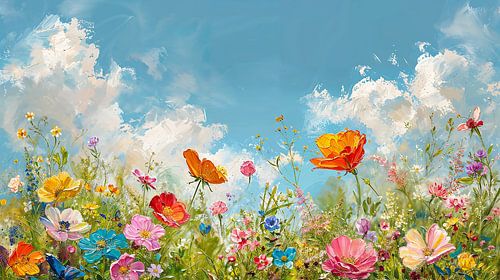 Prairie fleurie multicolore