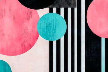Geometrische vormen in pastelkleuren van Poster Art Shop