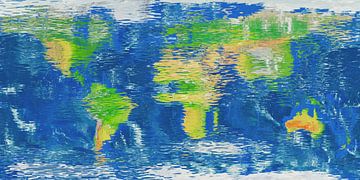Wereldkaart waterspiegel