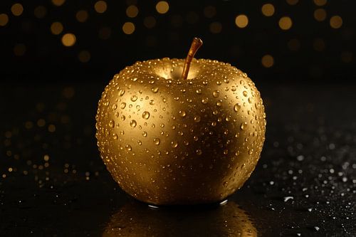 Glinsterende appel met bokehlicht