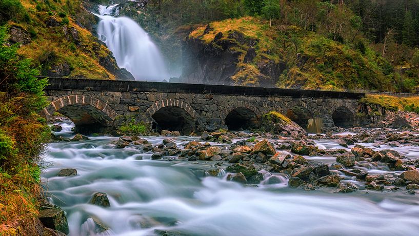 Waterfall Latefossen, Norway by Henk Meijer Photography