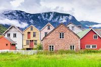  Holzhäuser in Lærdalsøyri Norwegen