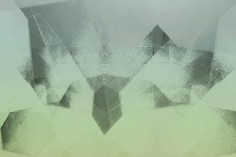Moderne Geometrische Abstraktion in Grün von FRESH Fine Art