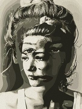 Surrealistisch portret met meerdere ogen - Abstracte psychedelische kunst van Ramy Salah Hefny