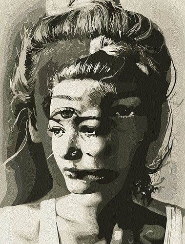 Surrealistisch portret met meerdere ogen - Abstracte psychedelische kunst