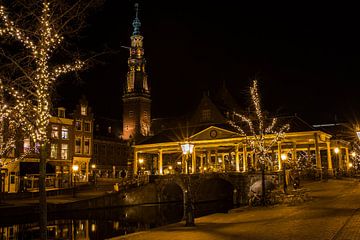 Koornbrug en Stadhuis Leiden van Jan-Willem van Rijs