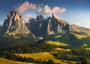 Sassolungo berg uitzicht vanaf Seiser Alm, Dolomieten van Stefano Orazzini