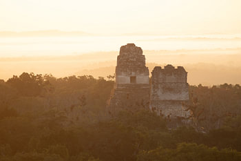 Maya-Tempel im goldenen Morgenlicht