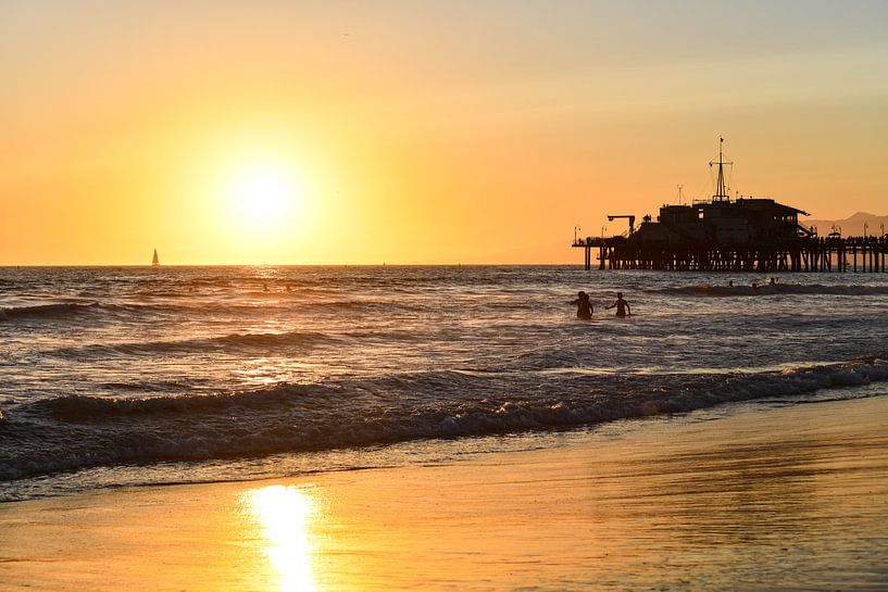 Sun at Santa Monica Pier by Robert Styppa