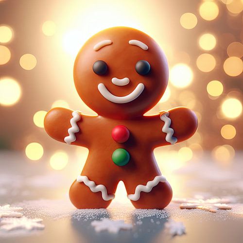 Cute gingerbread man cookie