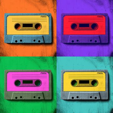 Cassette Tapes Vintage Pop Art by Andreea Eva Herczegh
